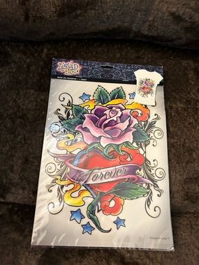 Liquid Sky Iron-On Transfer Floral Heart "Forever" Design